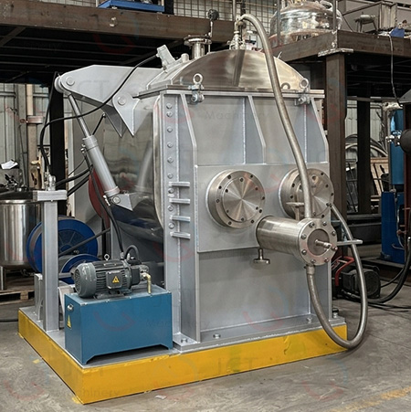 vacuum sigma mixer with screw discharge for liquid silicone rubber