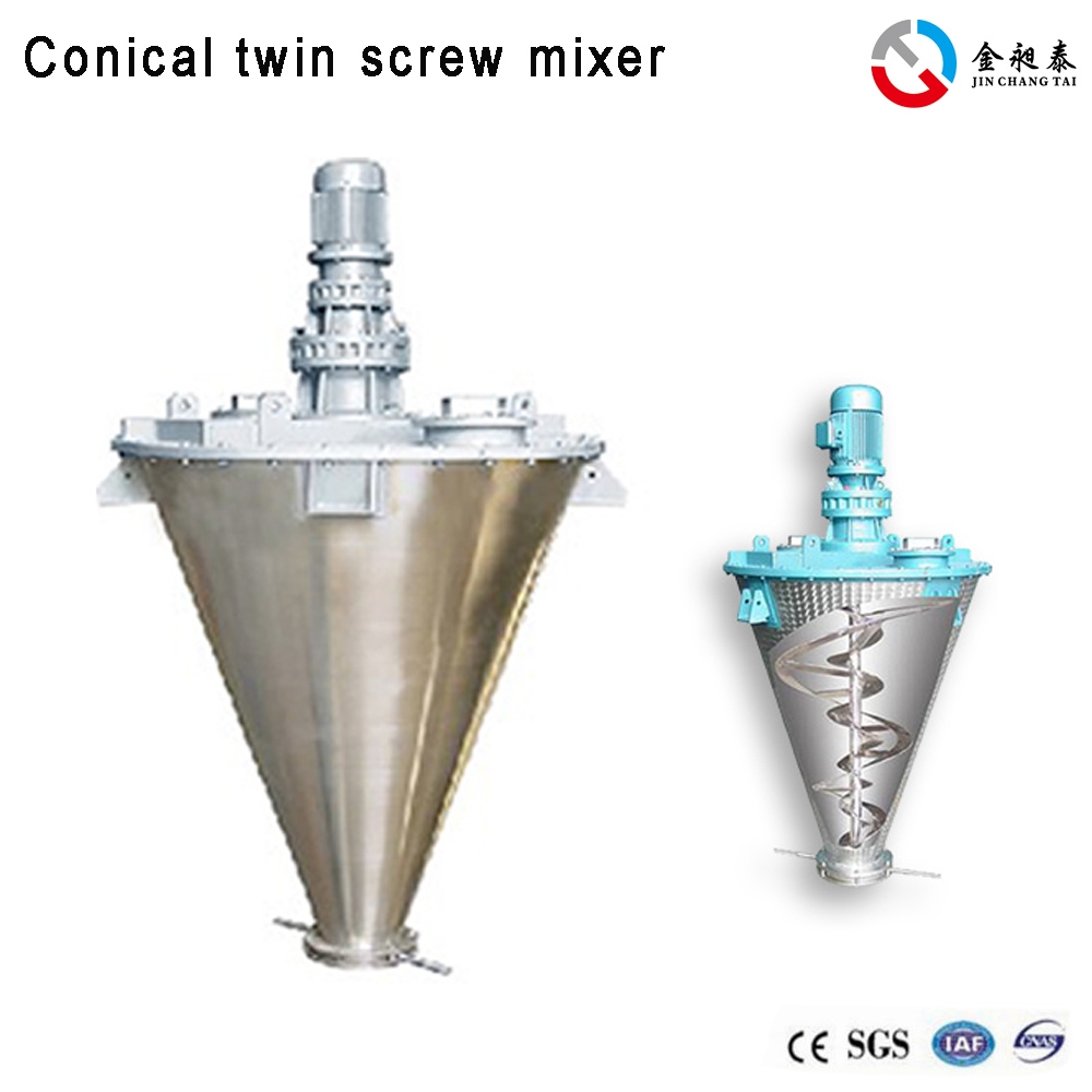 Conical twin screw mixer