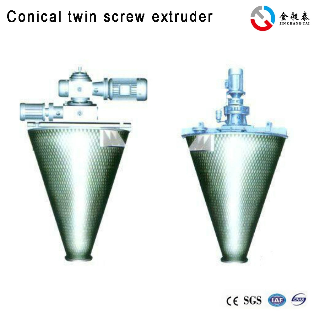 Conical twin screw mixer