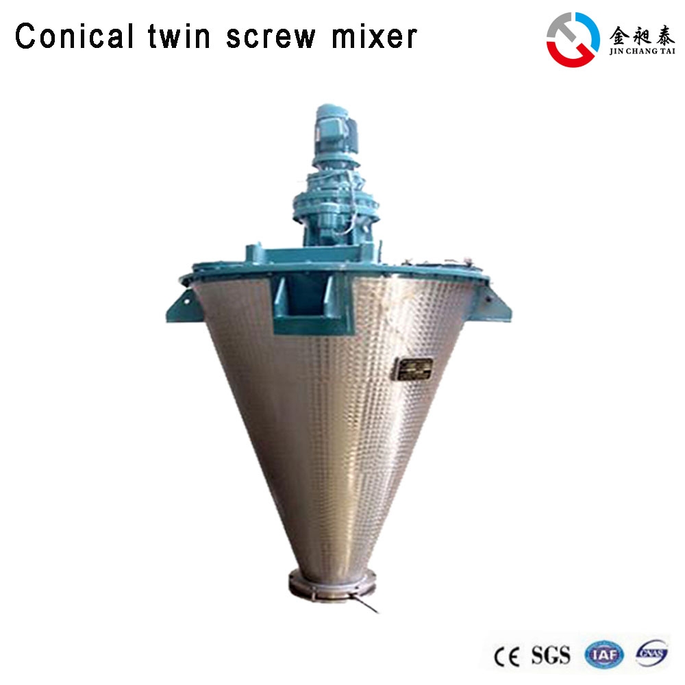Conical twin screw mixer