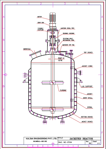 jacketed reactor vessel  