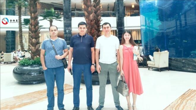 The visiting of uzbekistan clients, for hot melt transparent glue stick production line